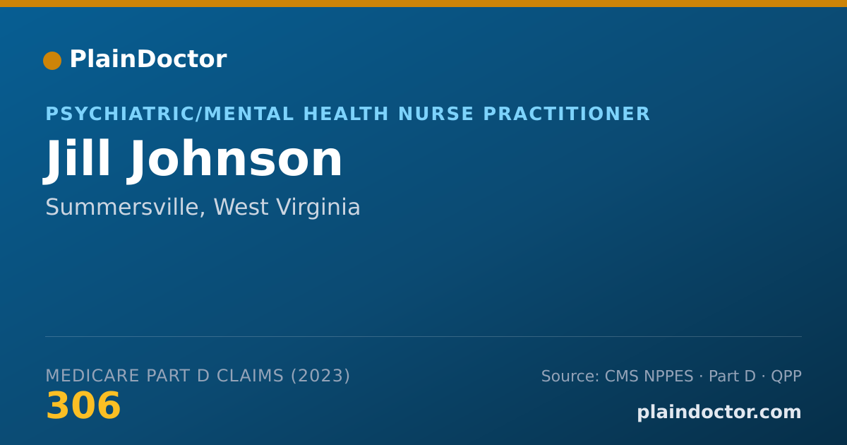 Shareable card for Jill Johnson - Psychiatric/Mental Health Nurse Practitioner, Summersville, WV