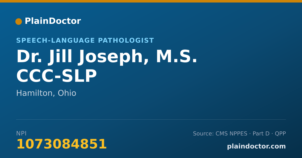 Shareable card for Jill Joseph, M.S. CCC-SLP - Speech-Language Pathologist, Hamilton, OH