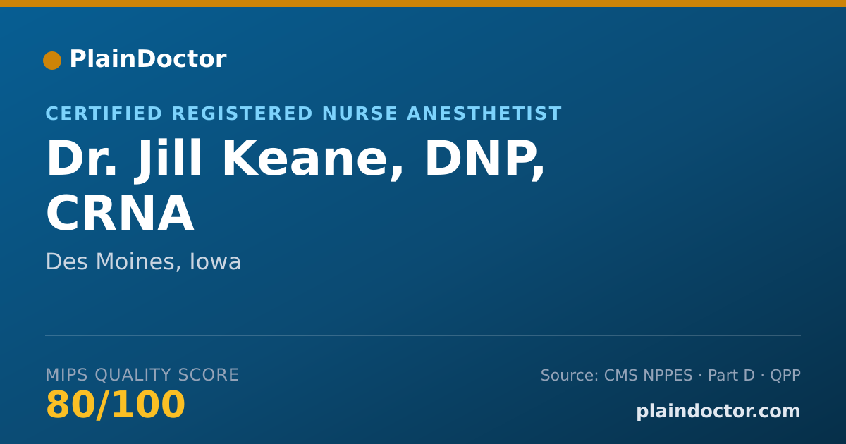 Shareable card for Jill Keane, DNP, CRNA - Certified Registered Nurse Anesthetist, Des Moines, IA