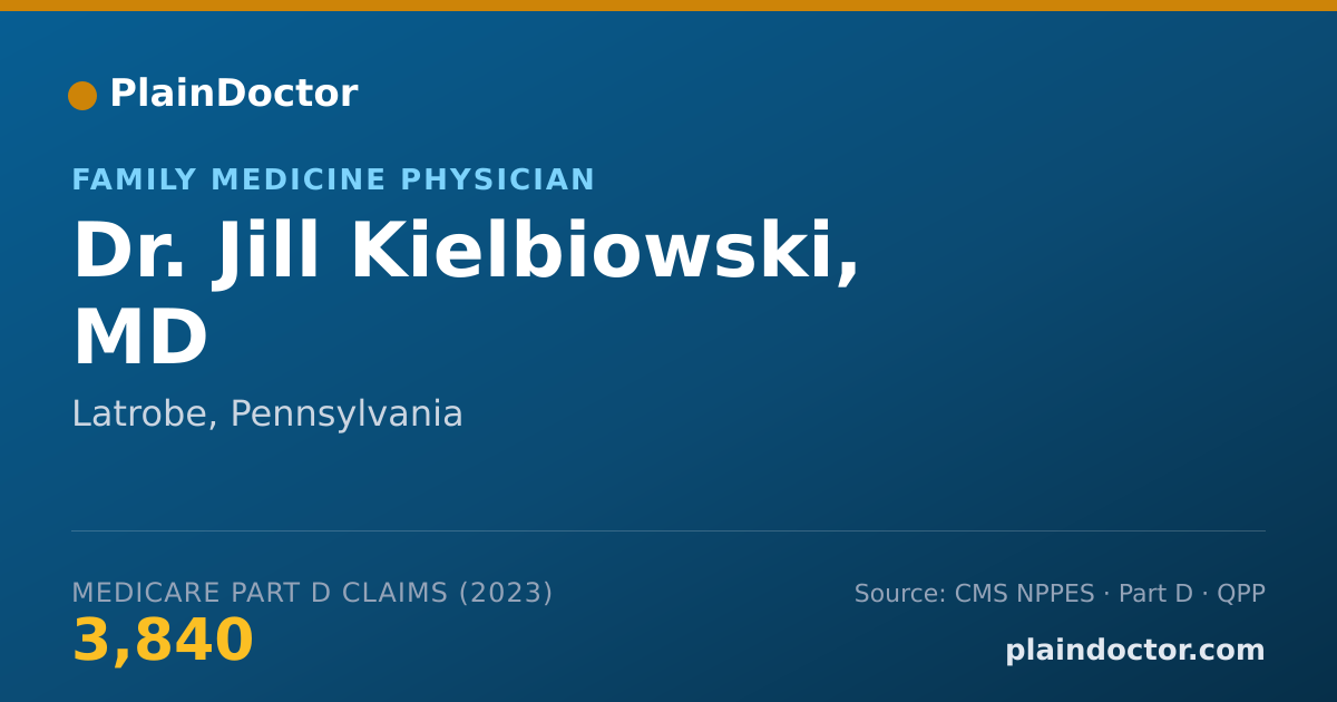 Shareable card for Jill Kielbiowski, MD - Family Medicine Physician, Latrobe, PA