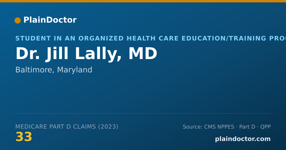Shareable card for Jill Lally, MD - Student in an Organized Health Care Education/Training Program, Baltimore, MD