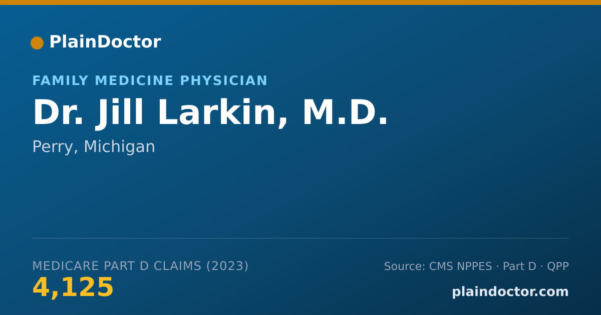 Shareable card for Jill Larkin, M.D. - Family Medicine Physician, Perry, MI