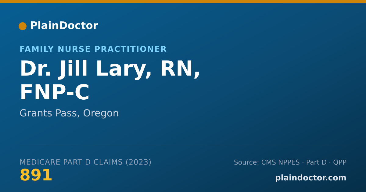 Shareable card for Jill Lary, RN, FNP-C - Family Nurse Practitioner, Grants Pass, OR