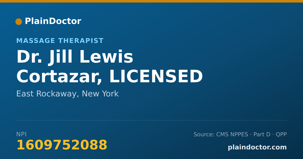 Shareable card for Jill Lewis Cortazar, LICENSED MASSAGE THE - Massage Therapist, East Rockaway, NY