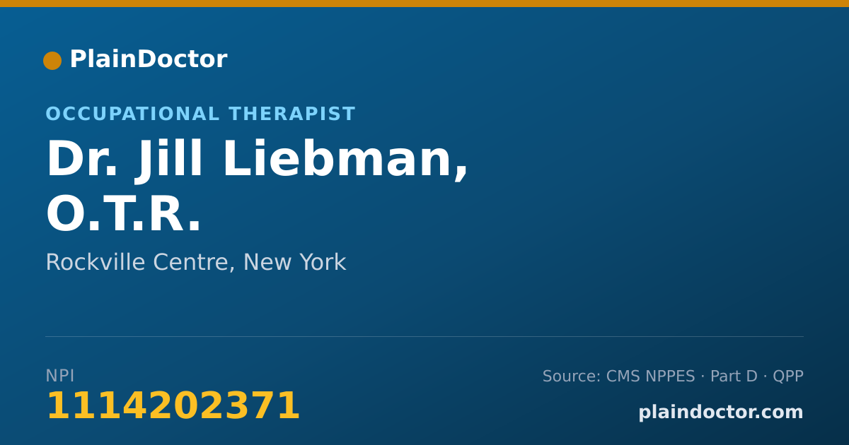 Shareable card for Jill Liebman, O.T.R. - Occupational Therapist, Rockville Centre, NY