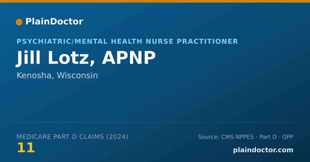 Shareable card for Jill Lotz, APNP - Psychiatric/Mental Health Nurse Practitioner, Kenosha, WI