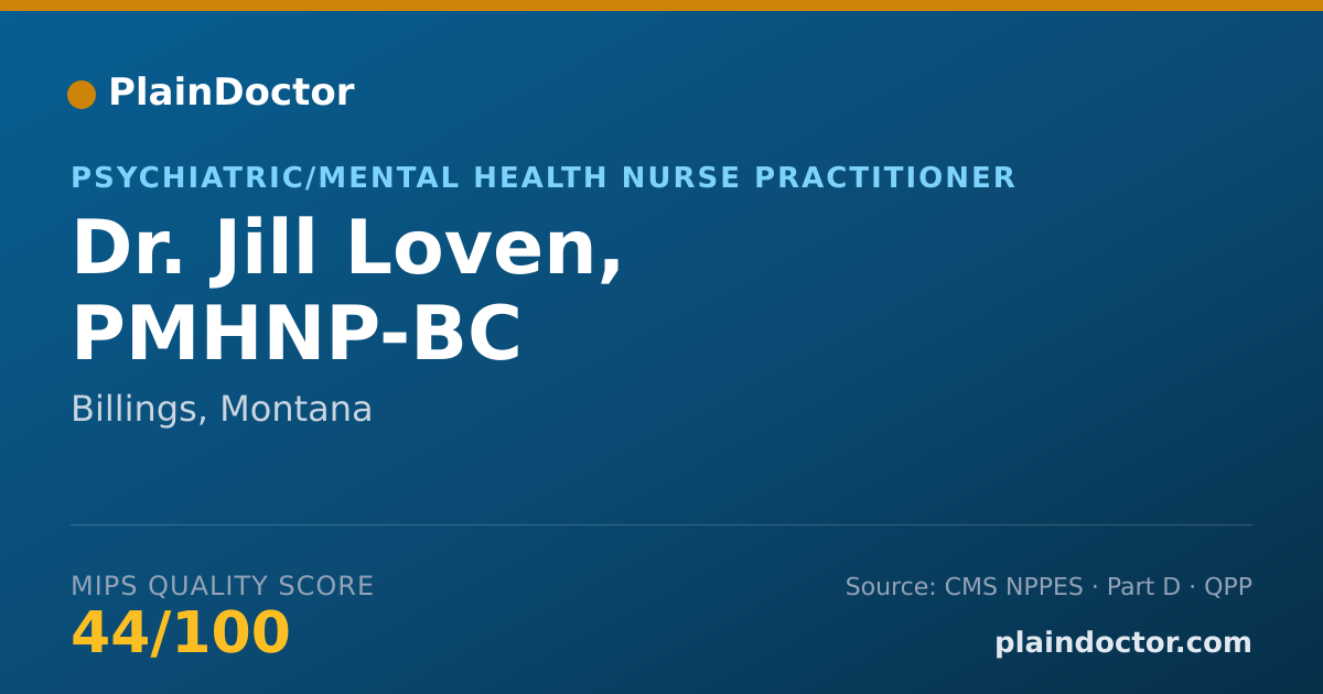 Shareable card for Jill Loven, PMHNP-BC - Psychiatric/Mental Health Nurse Practitioner, Billings, MT