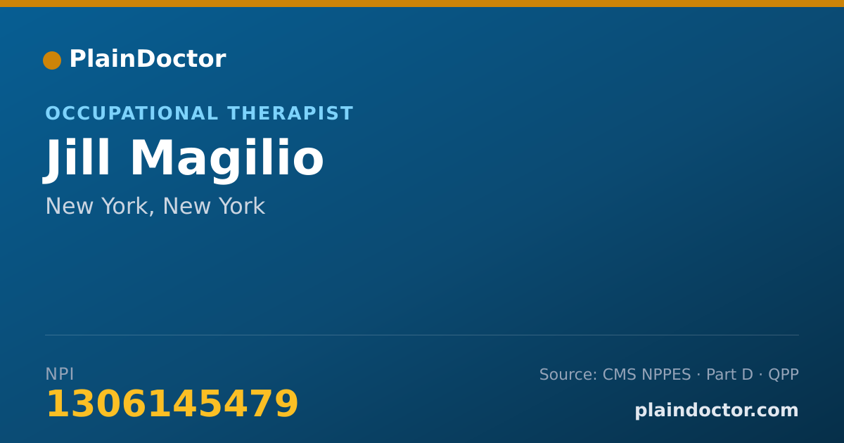 Shareable card for Jill Magilio - Occupational Therapist, New York, NY