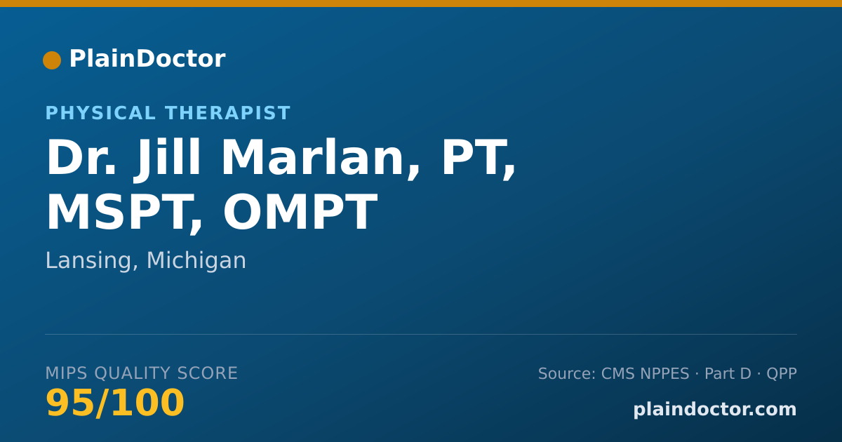 Shareable card for Jill Marlan, PT, MSPT, OMPT - Physical Therapist, Lansing, MI