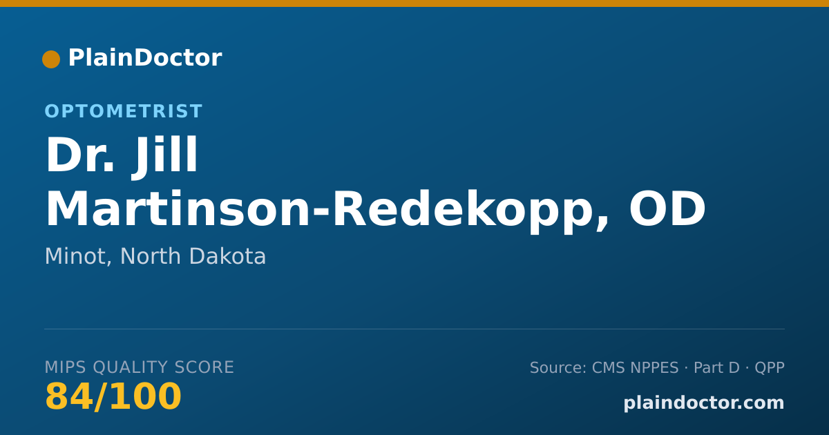 Shareable card for Jill Martinson-Redekopp, OD - Optometrist, Minot, ND