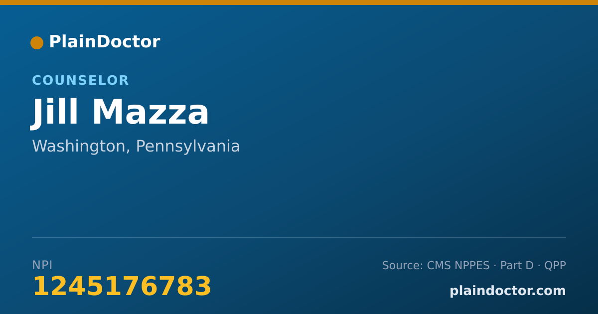 Shareable card for Jill Mazza - Counselor, Washington, PA