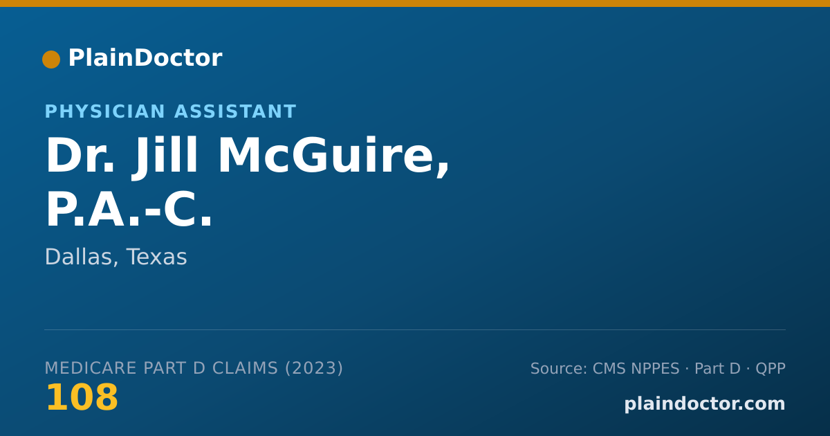 Shareable card for Jill McGuire, P.A.-C. - Physician Assistant, Dallas, TX