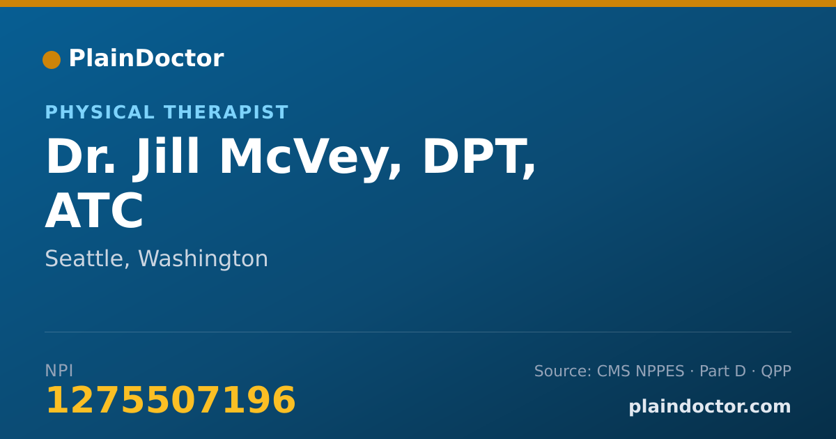 Shareable card for Jill McVey, DPT, ATC - Physical Therapist, Seattle, WA