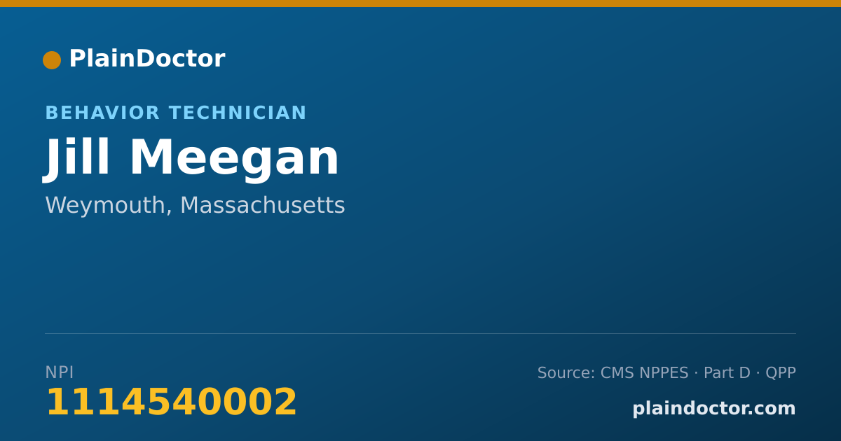 Shareable card for Jill Meegan - Behavior Technician, Weymouth, MA