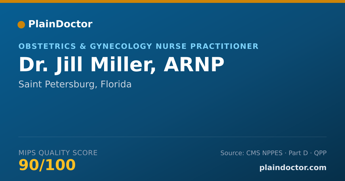 Shareable card for Jill Miller, ARNP - Obstetrics & Gynecology Nurse Practitioner, Saint Petersburg, FL