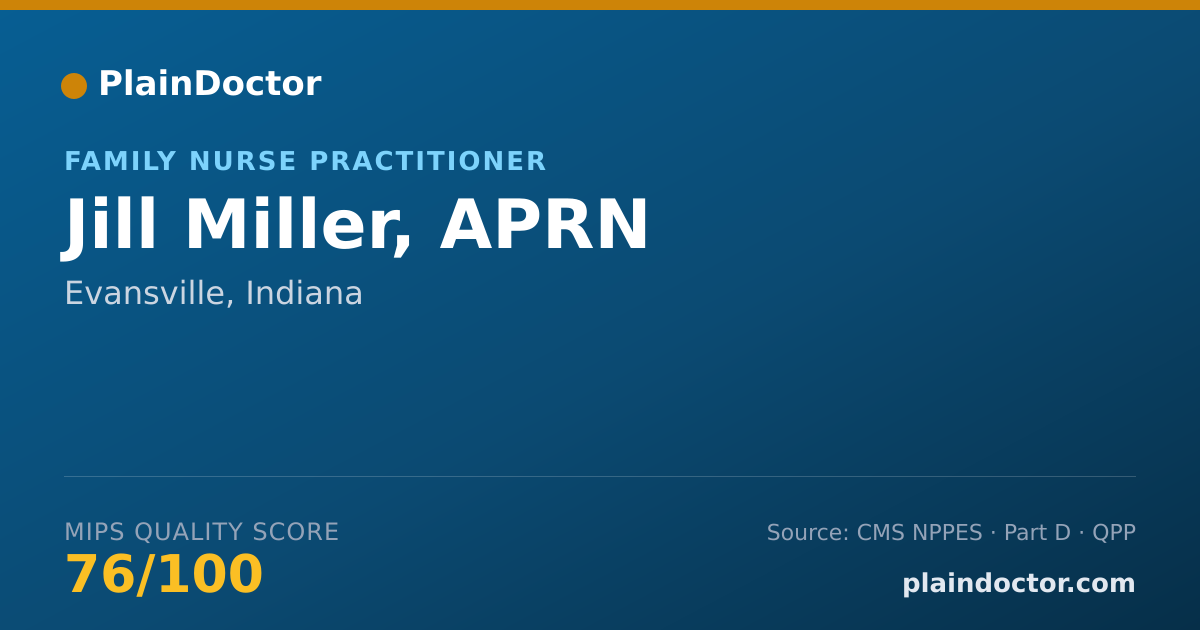 Shareable card for Jill Miller, APRN - Family Nurse Practitioner, Evansville, IN