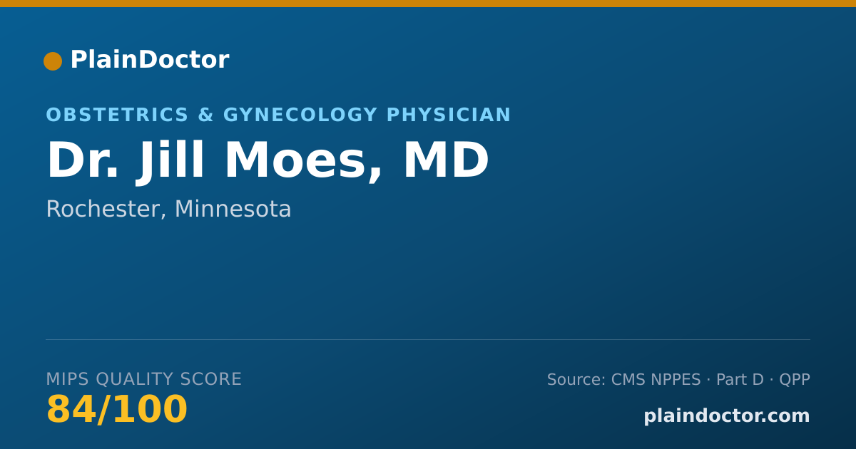 Shareable card for Jill Moes, MD - Obstetrics & Gynecology Physician, Rochester, MN