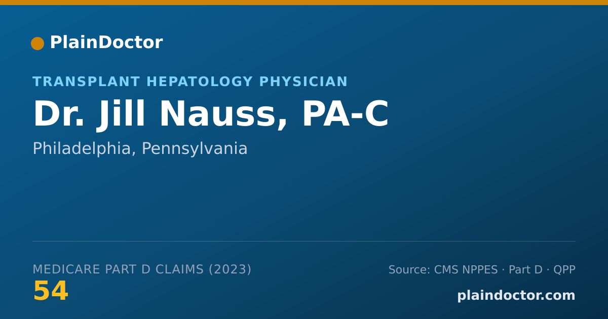 Shareable card for Jill Nauss, PA-C - Transplant Hepatology Physician, Philadelphia, PA