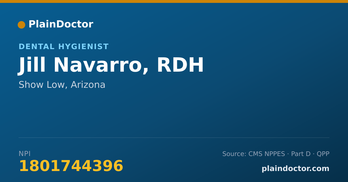 Shareable card for Jill Navarro, RDH - Dental Hygienist, Show Low, AZ