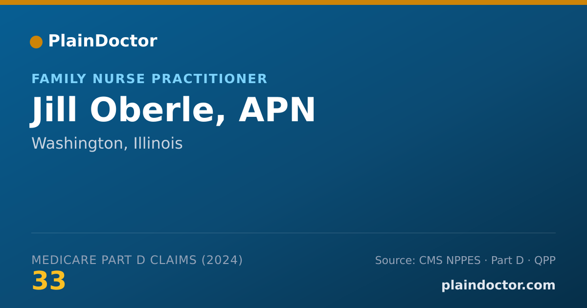 Shareable card for Jill Oberle, APN - Family Nurse Practitioner, Washington, IL