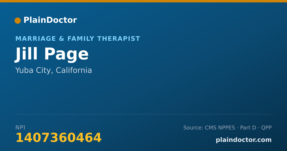 Shareable card for Jill Page - Marriage & Family Therapist, Yuba City, CA