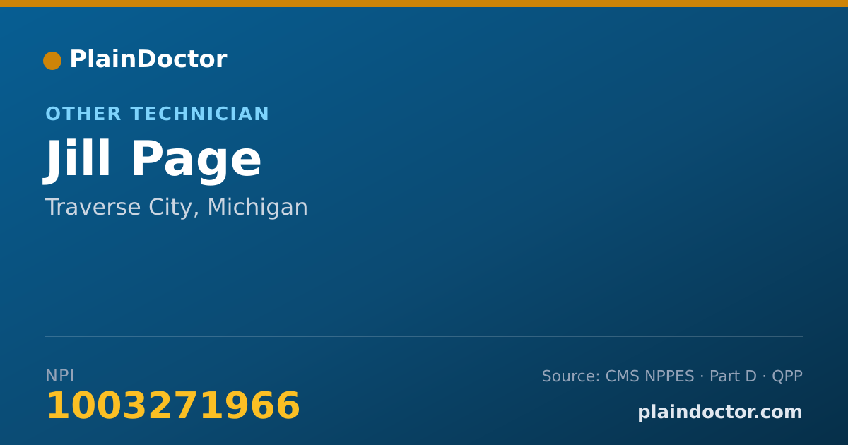 Shareable card for Jill Page - Other Technician, Traverse City, MI