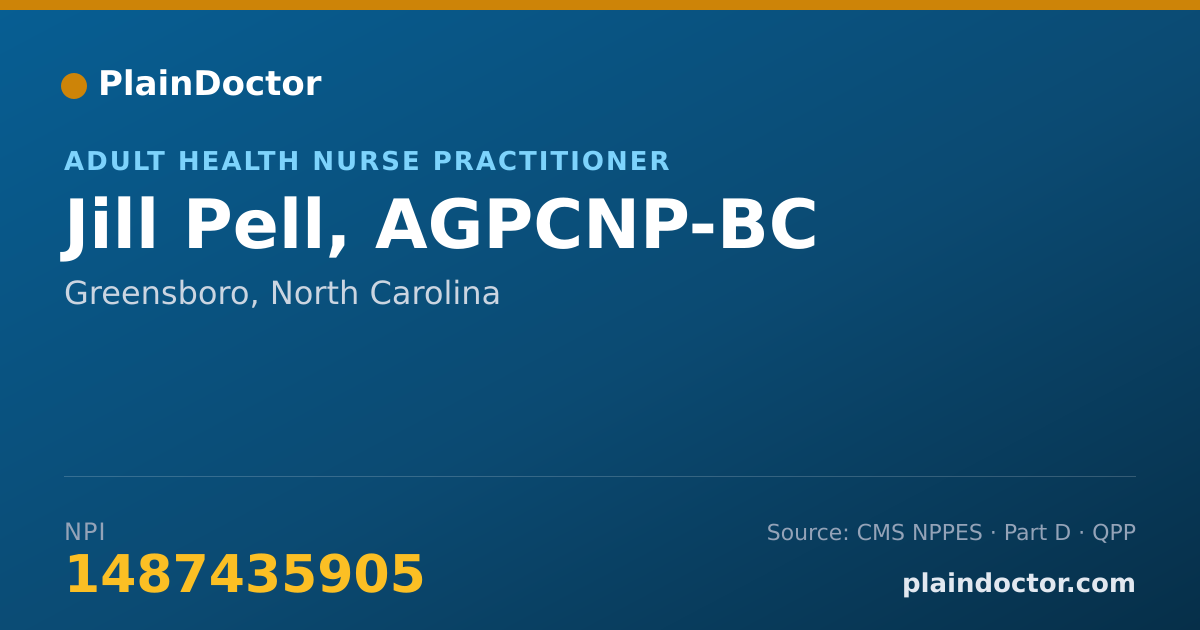 Shareable card for Jill Pell, AGPCNP-BC - Adult Health Nurse Practitioner, Greensboro, NC
