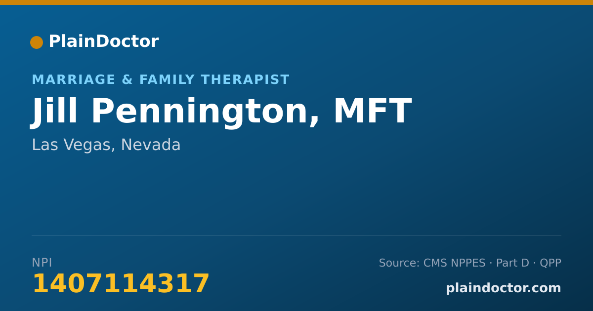 Shareable card for Jill Pennington, MFT - Marriage & Family Therapist, Las Vegas, NV