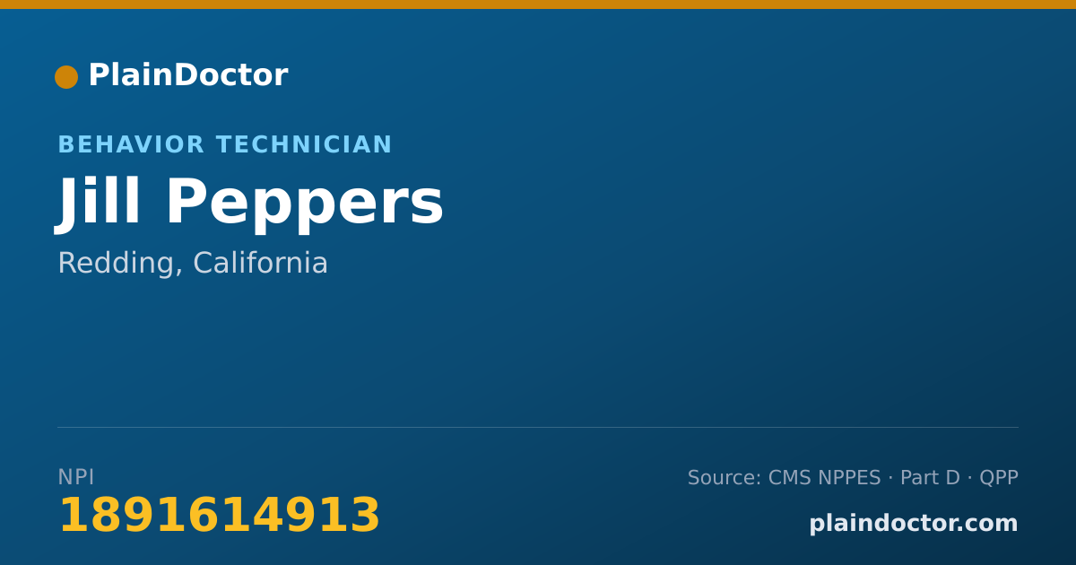 Shareable card for Jill Peppers - Behavior Technician, Redding, CA