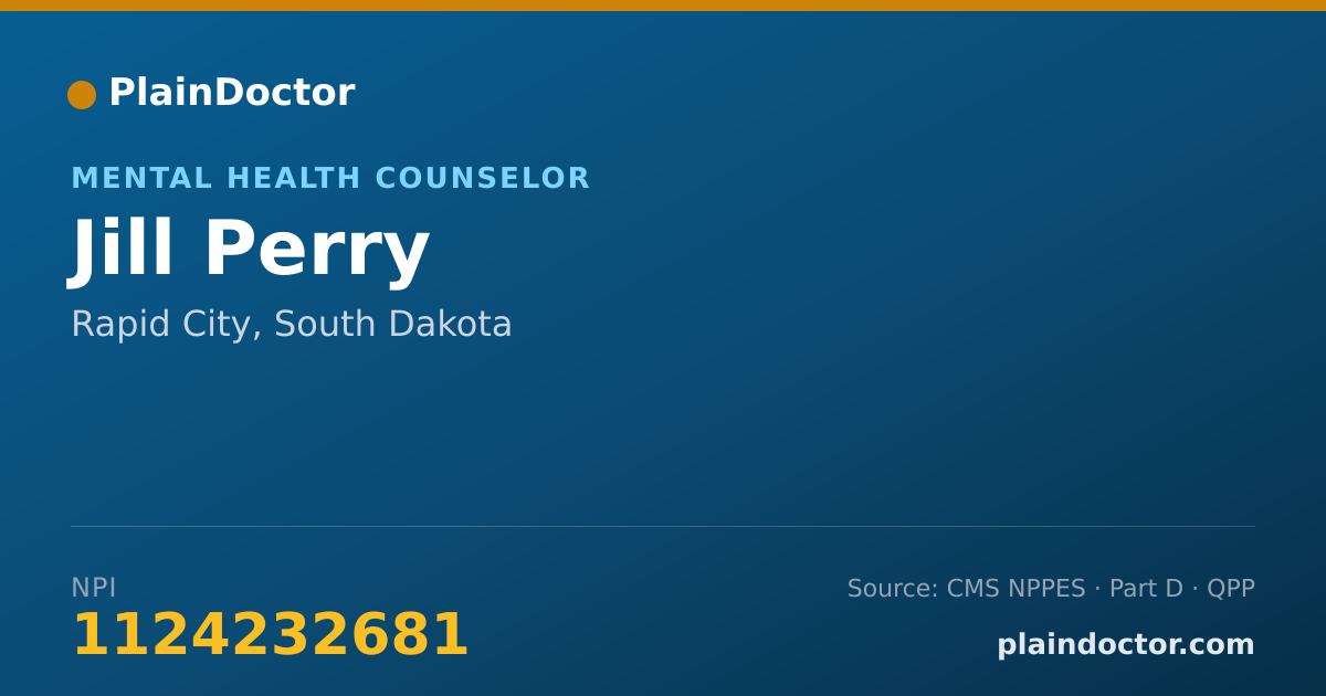 Shareable card for Jill Perry - Mental Health Counselor, Rapid City, SD