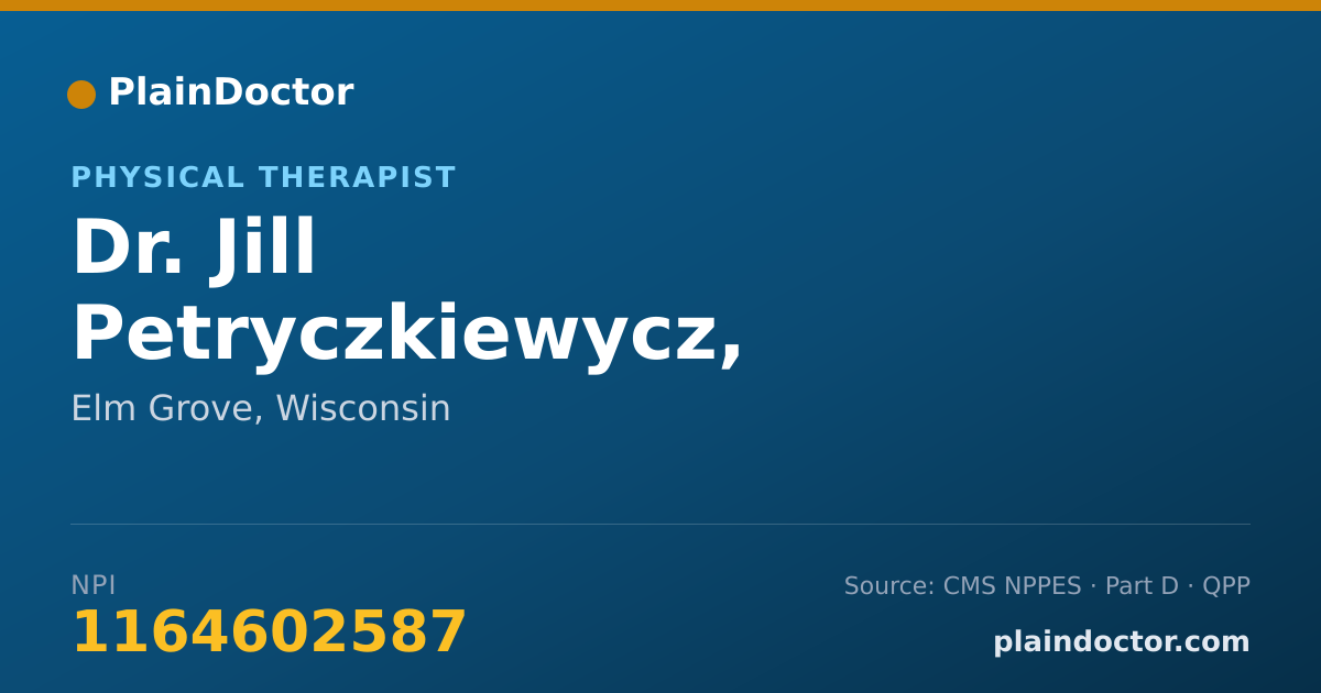 Shareable card for Jill Petryczkiewycz, PHYSICAL THERAPIST - Physical Therapist, Elm Grove, WI