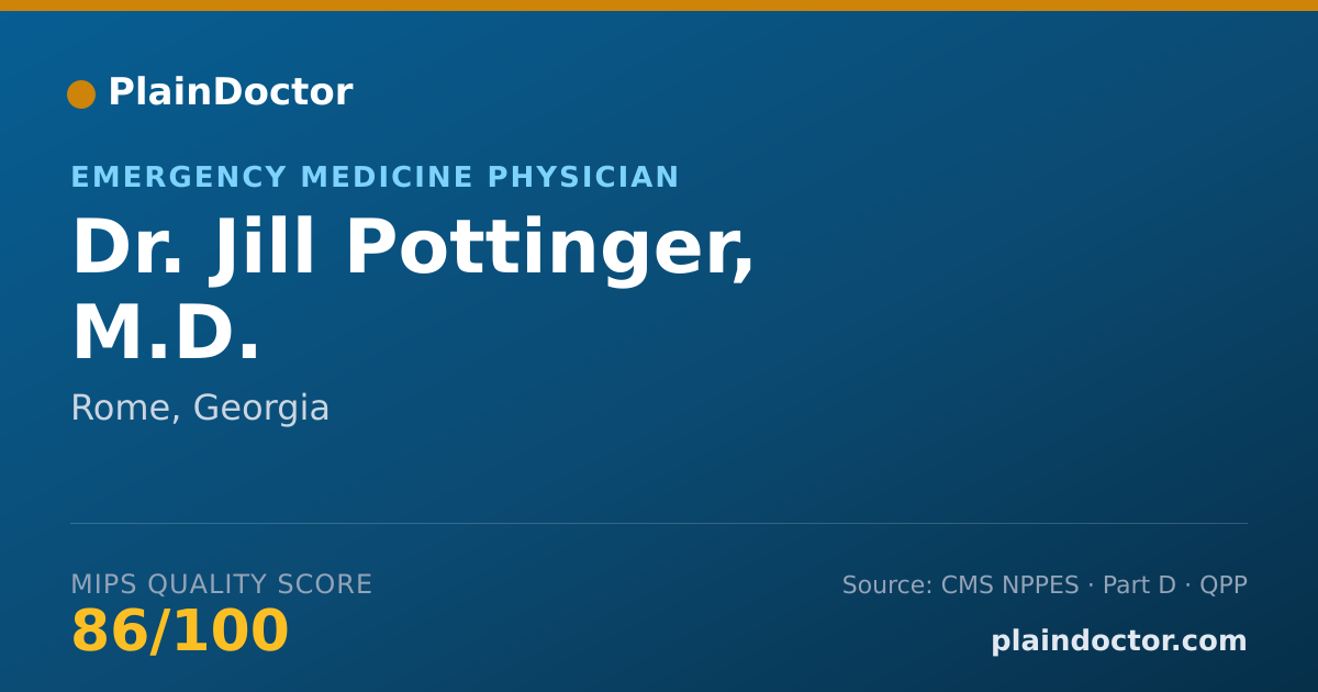 Shareable card for Jill Pottinger, M.D. - Emergency Medicine Physician, Rome, GA