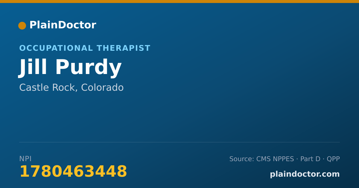 Shareable card for Jill Purdy - Occupational Therapist, Castle Rock, CO