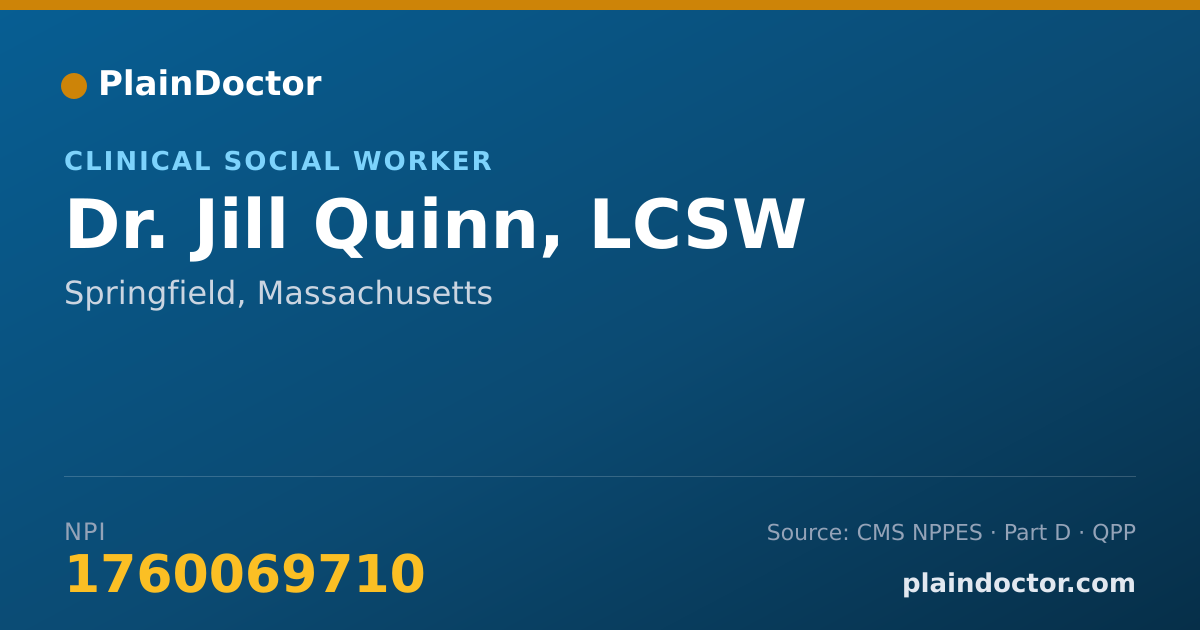 Shareable card for Jill Quinn, LCSW - Clinical Social Worker, Springfield, MA