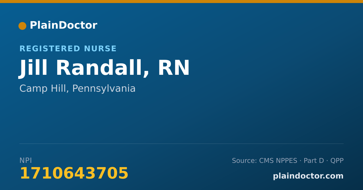 Shareable card for Jill Randall, RN - Registered Nurse, Camp Hill, PA
