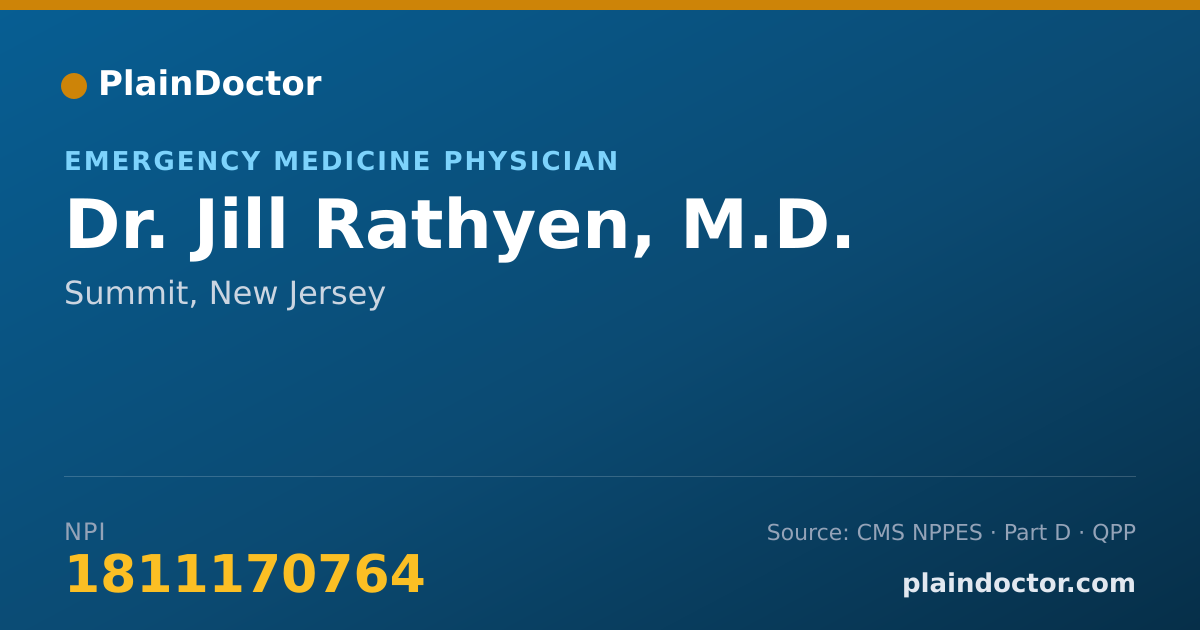 Shareable card for Jill Rathyen, M.D. - Emergency Medicine Physician, Summit, NJ