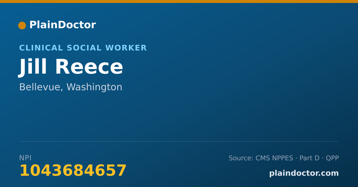 Shareable card for Jill Reece - Clinical Social Worker, Bellevue, WA