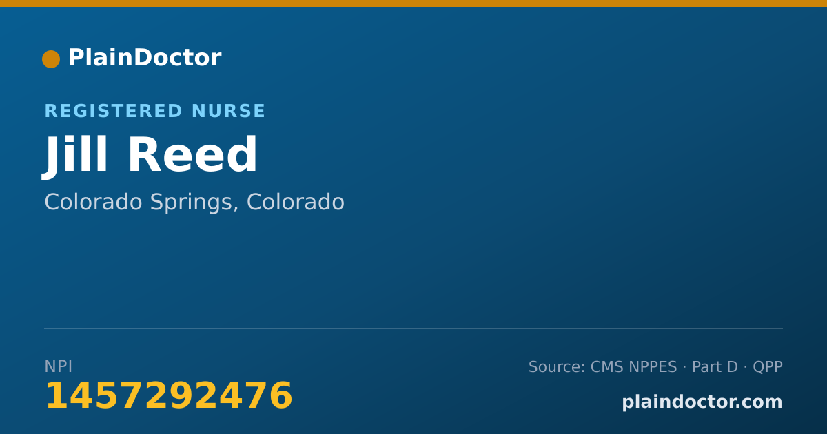 Shareable card for Jill Reed - Registered Nurse, Colorado Springs, CO