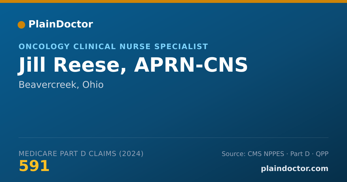 Shareable card for Jill Reese, APRN-CNS - Oncology Clinical Nurse Specialist, Beavercreek, OH