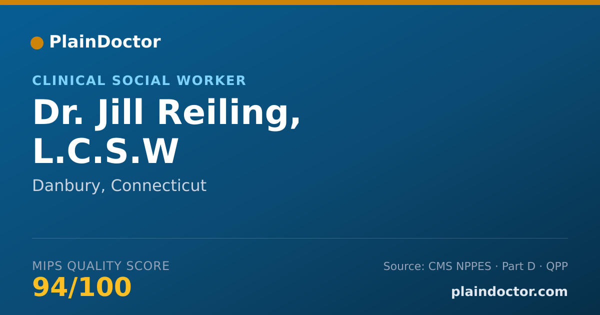 Shareable card for Jill Reiling, L.C.S.W - Clinical Social Worker, Danbury, CT