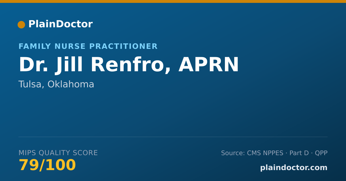 Shareable card for Jill Renfro, APRN - Family Nurse Practitioner, Tulsa, OK