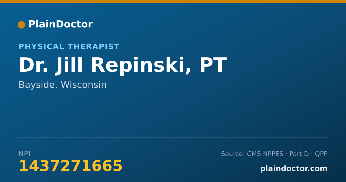 Shareable card for Jill Repinski, PT - Physical Therapist, Bayside, WI