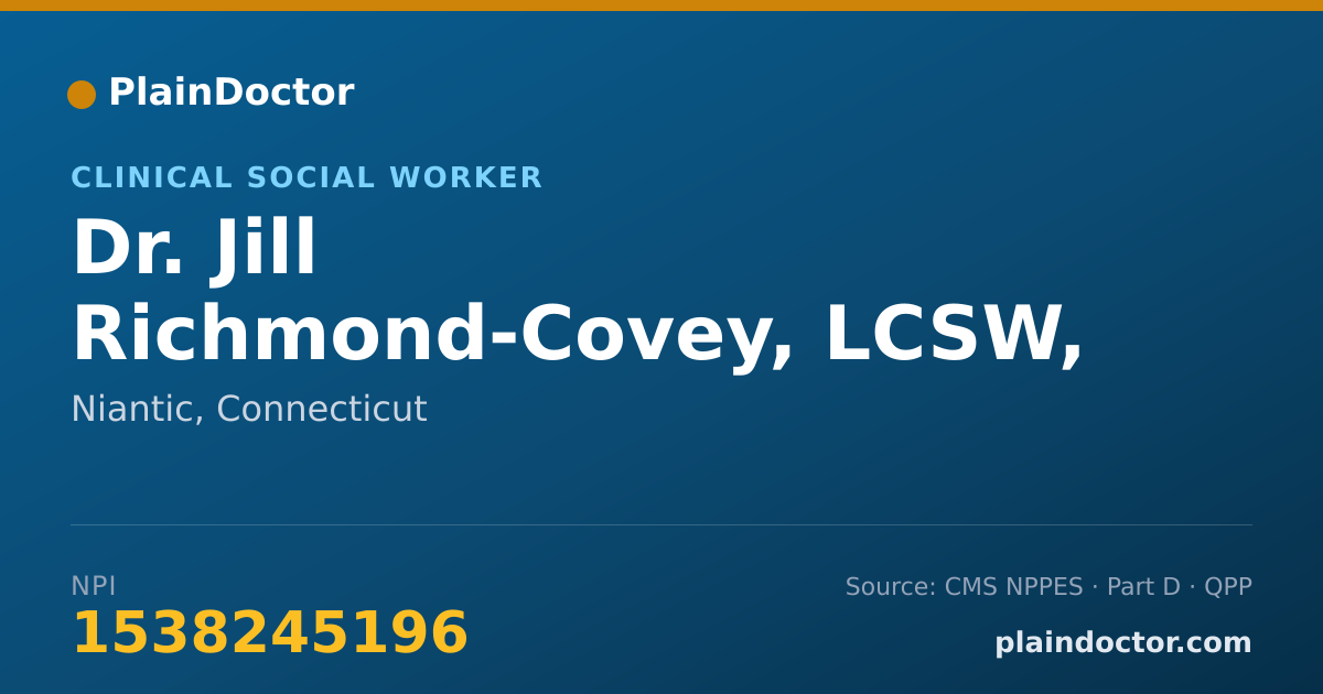 Shareable card for Jill Richmond-Covey, LCSW, BCD - Clinical Social Worker, Niantic, CT