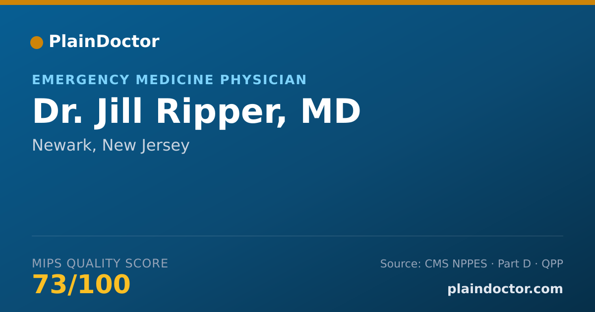 Shareable card for Jill Ripper, MD - Emergency Medicine Physician, Newark, NJ