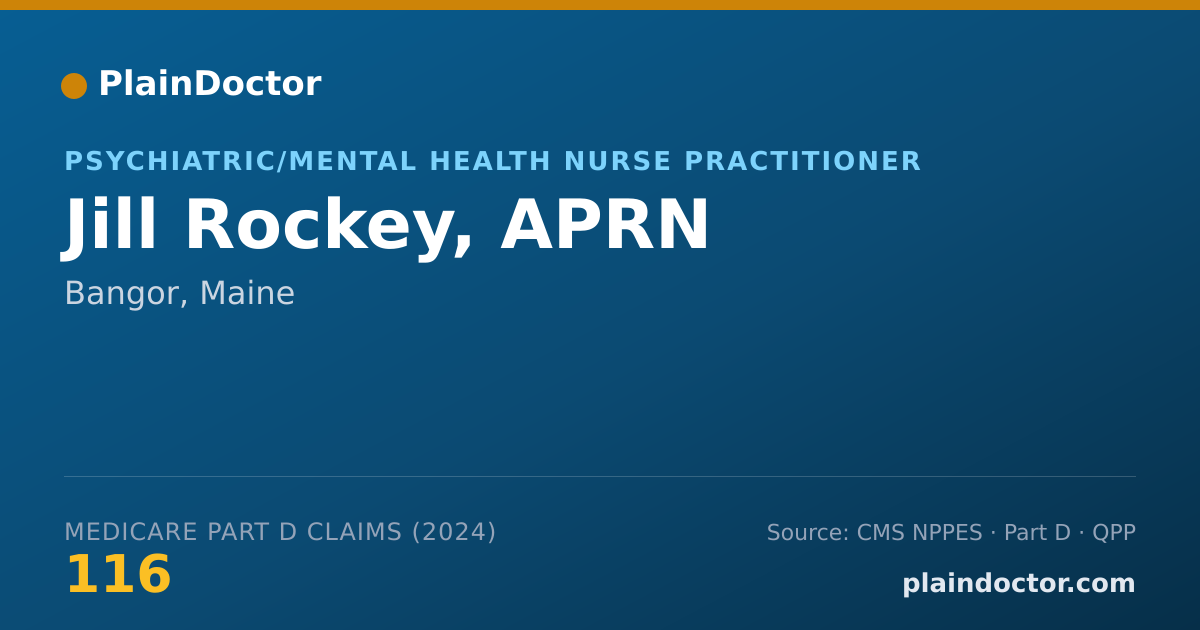 Shareable card for Jill Rockey, APRN - Psychiatric/Mental Health Registered Nurse, Bangor, ME