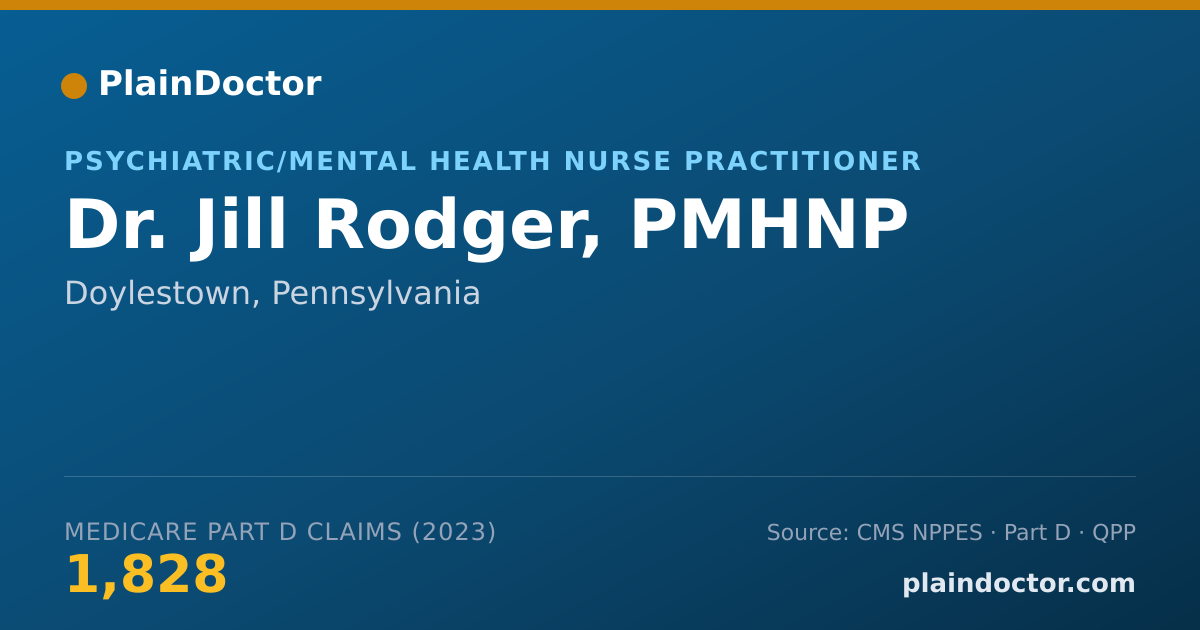 Shareable card for Jill Rodger, PMHNP - Psychiatric/Mental Health Nurse Practitioner, Doylestown, PA