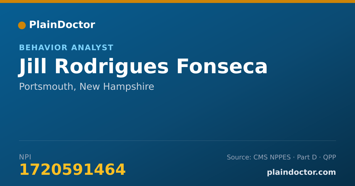 Shareable card for Jill Rodrigues Fonseca - Behavior Analyst, Portsmouth, NH
