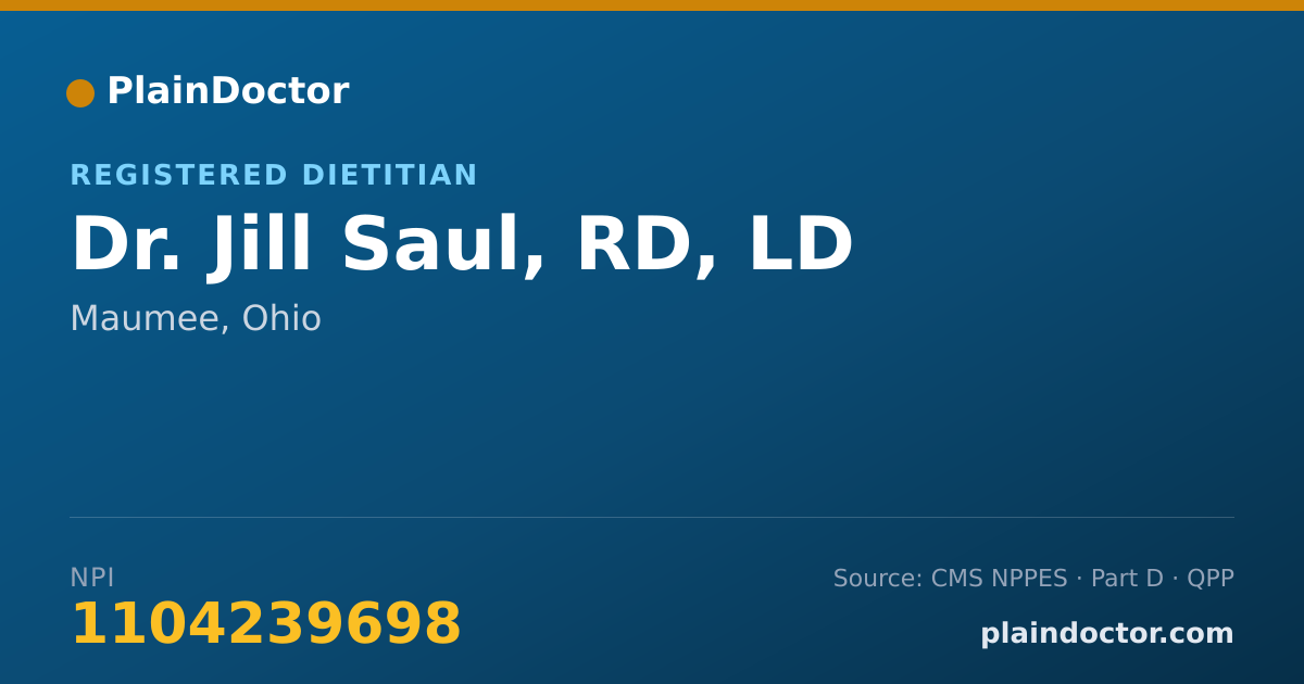 Shareable card for Jill Saul, RD, LD - Registered Dietitian, Maumee, OH
