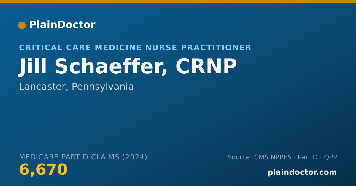 Shareable card for Jill Schaeffer, CRNP - Adult Health Nurse Practitioner, Lancaster, PA