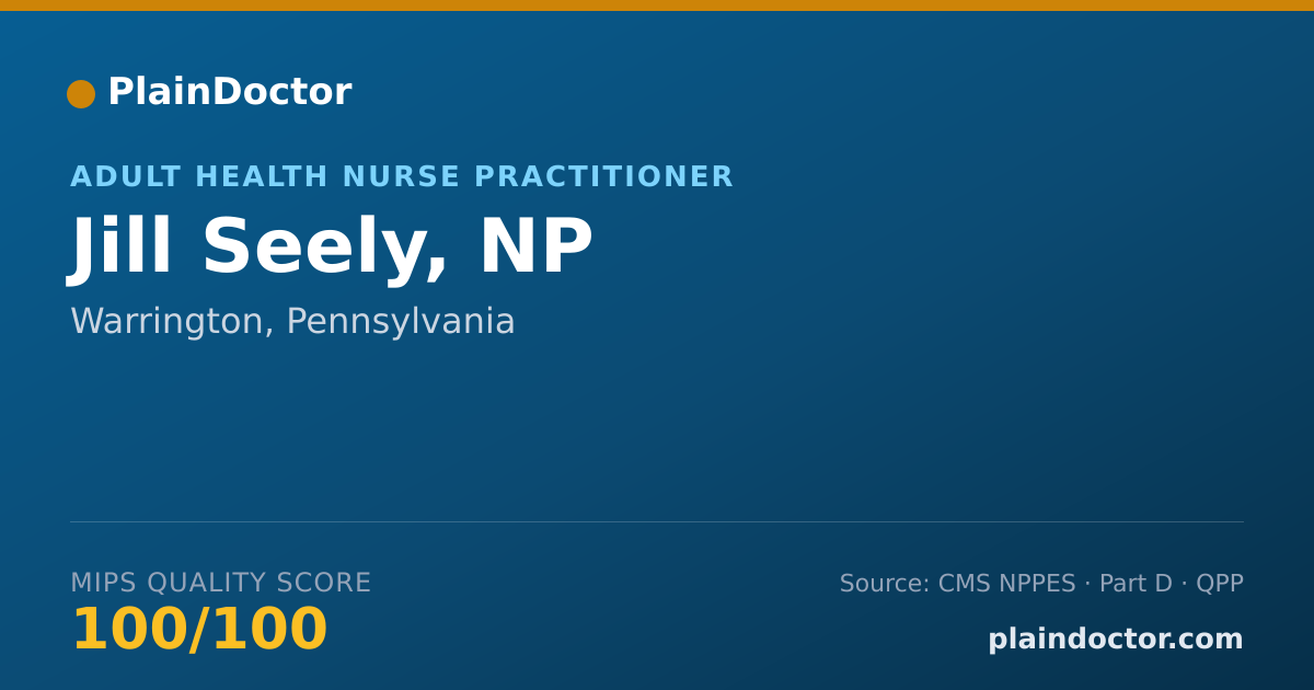 Shareable card for Jill Seely, NP - Adult Health Nurse Practitioner, Warrington, PA